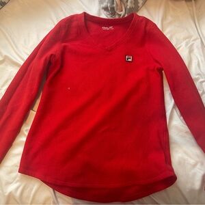 Fila V neck red sweater